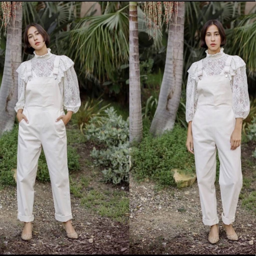 Horses Atelier Loose Overalls in Ecru, size 1